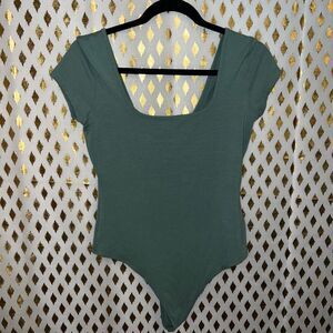 American Eagle bodysuit seafoam green scoop neck size M